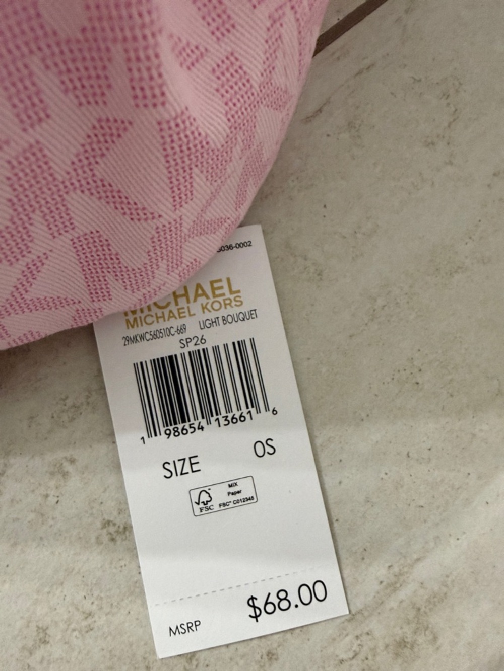 Michael Kors Light Pink MK Logo Baseball Cap..ladies ..silver snap back..new - Picture 3 of 7